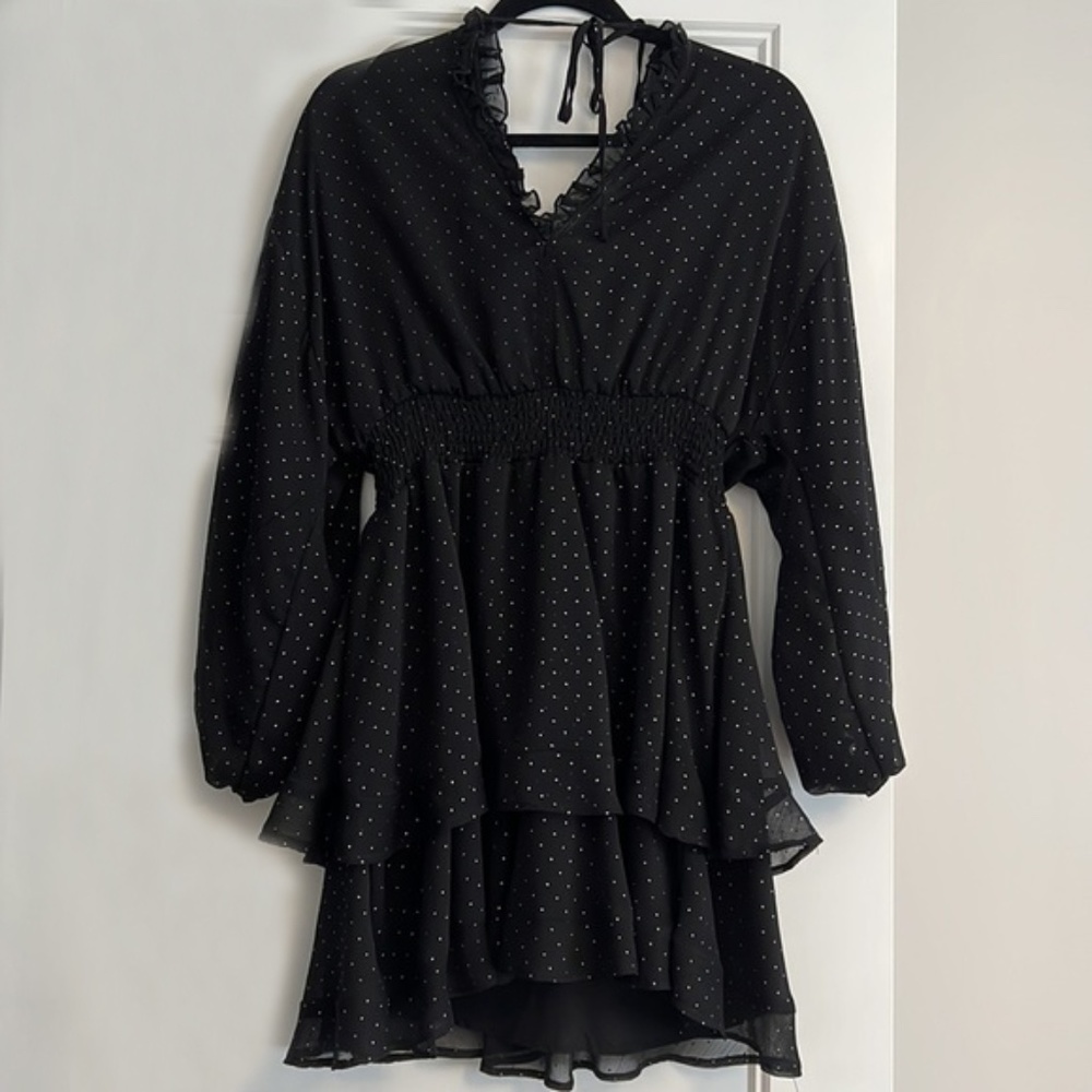 Dynamite V-Neck Ruffled Dress